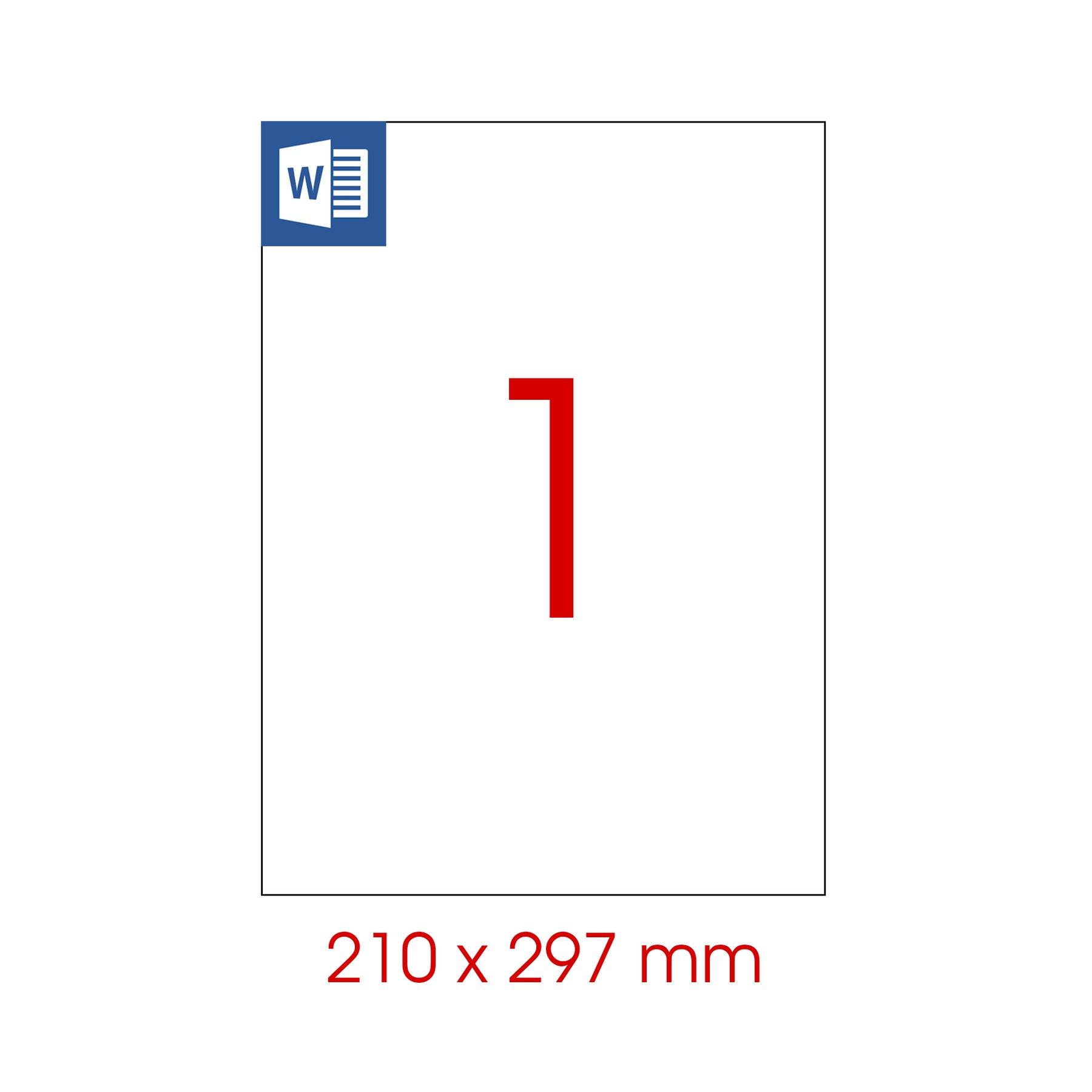 Tanex Самозалепващи се етикети, A4, 210 x 297 mm, прозрачни, 25 листа