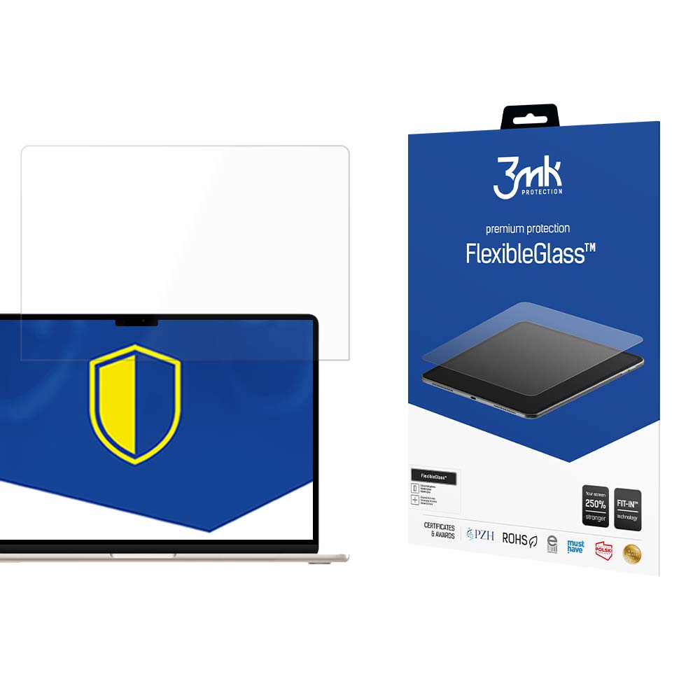 3mk FlexibleGlass Screen Protector - хибридно стъклено защитно покритие за дисплея на MacBook Air 15 M2 (2023) (прозрачен)