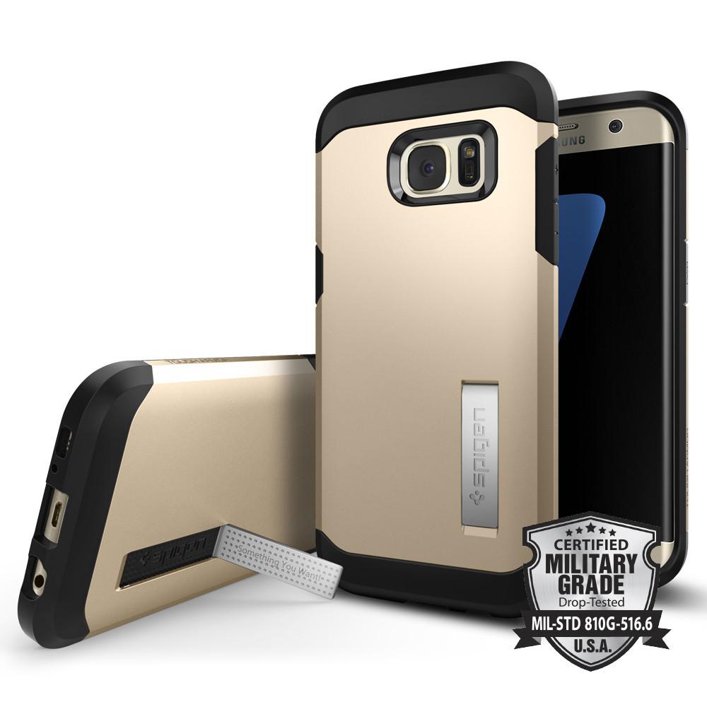 Хибриден кейс с най-висока степен на защита за Samsung Galaxy S7 Edge - Spigen Tough Armor Case (златист) | JAR Computers Хибриден кейс с най-висока степен на защита за Samsung Galaxy S7 Edge - Spigen Tough Armor Case (златист)