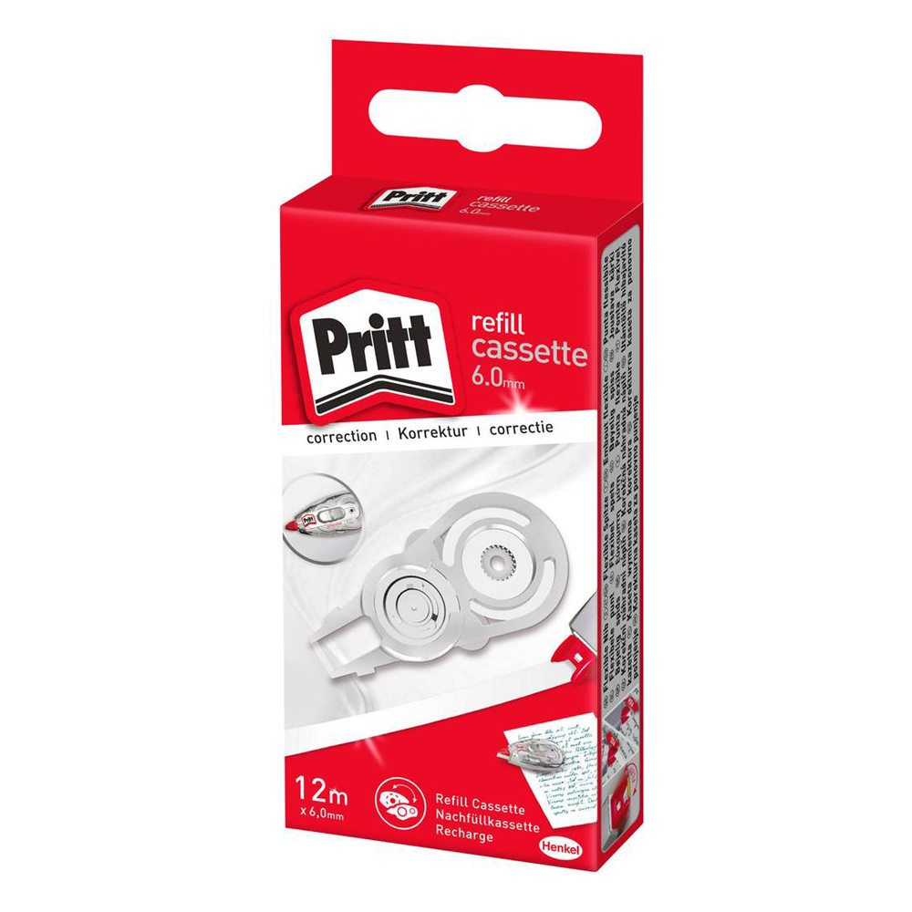 PRITT COR/TION TAPE REFILL CASSETTE 6 mm. x 12 m.