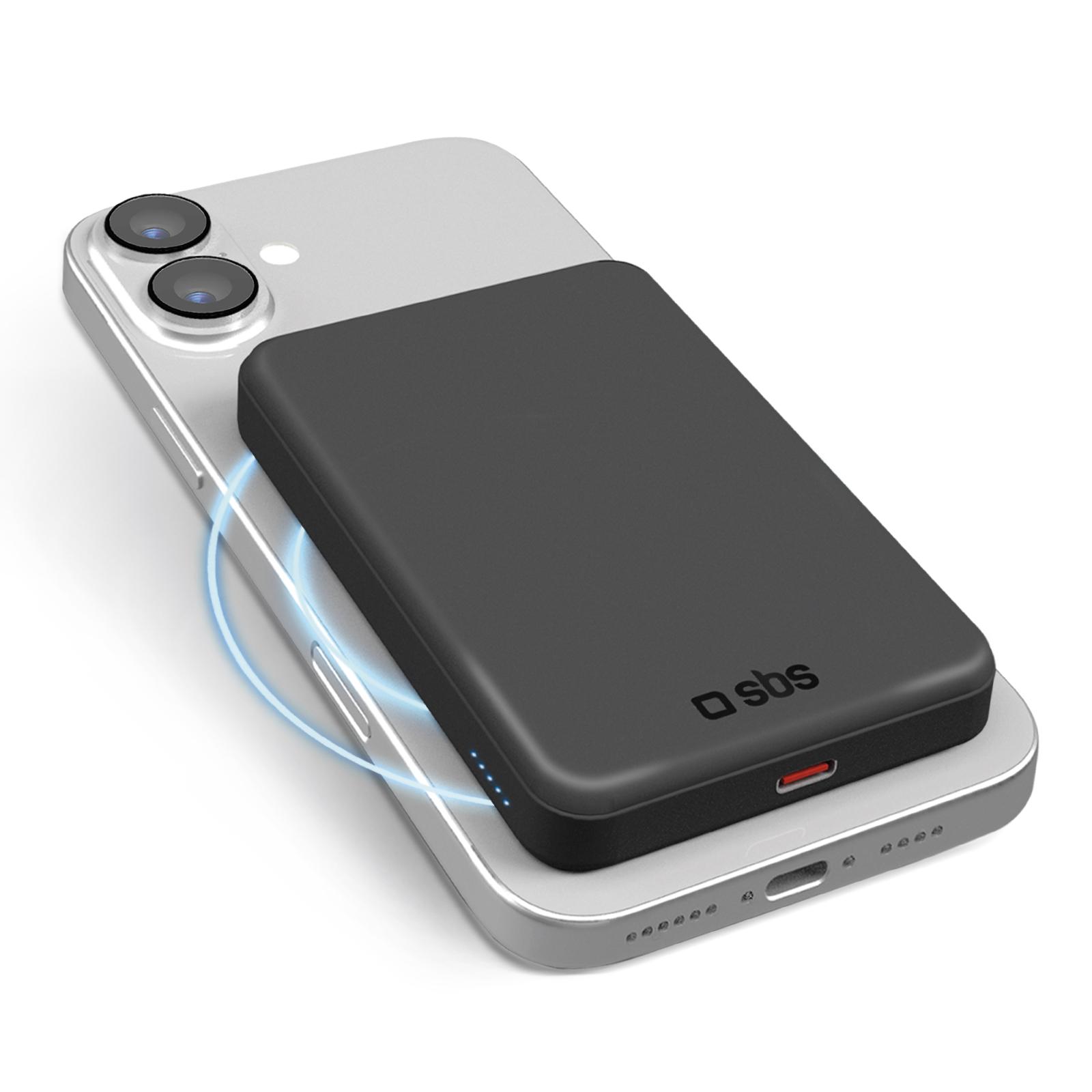 SBS 99135 Външна батерия Mag, 5000mAh, безжична QI2 MagSafe,15W, PD20W TEBB5000QI2