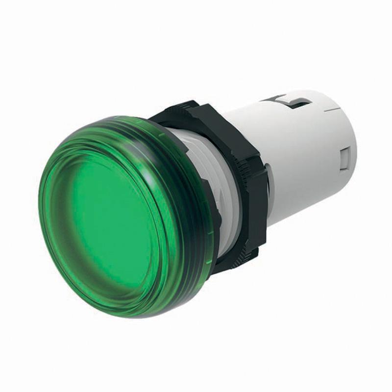 Сигнална лампа LED монолитна зелена 220...230Vac Ø22mm IP66 Compact Scame | JAR Computers Сигнална лампа LED монолитна зелена 220...230Vac Ø22mm IP66 Compact Scame