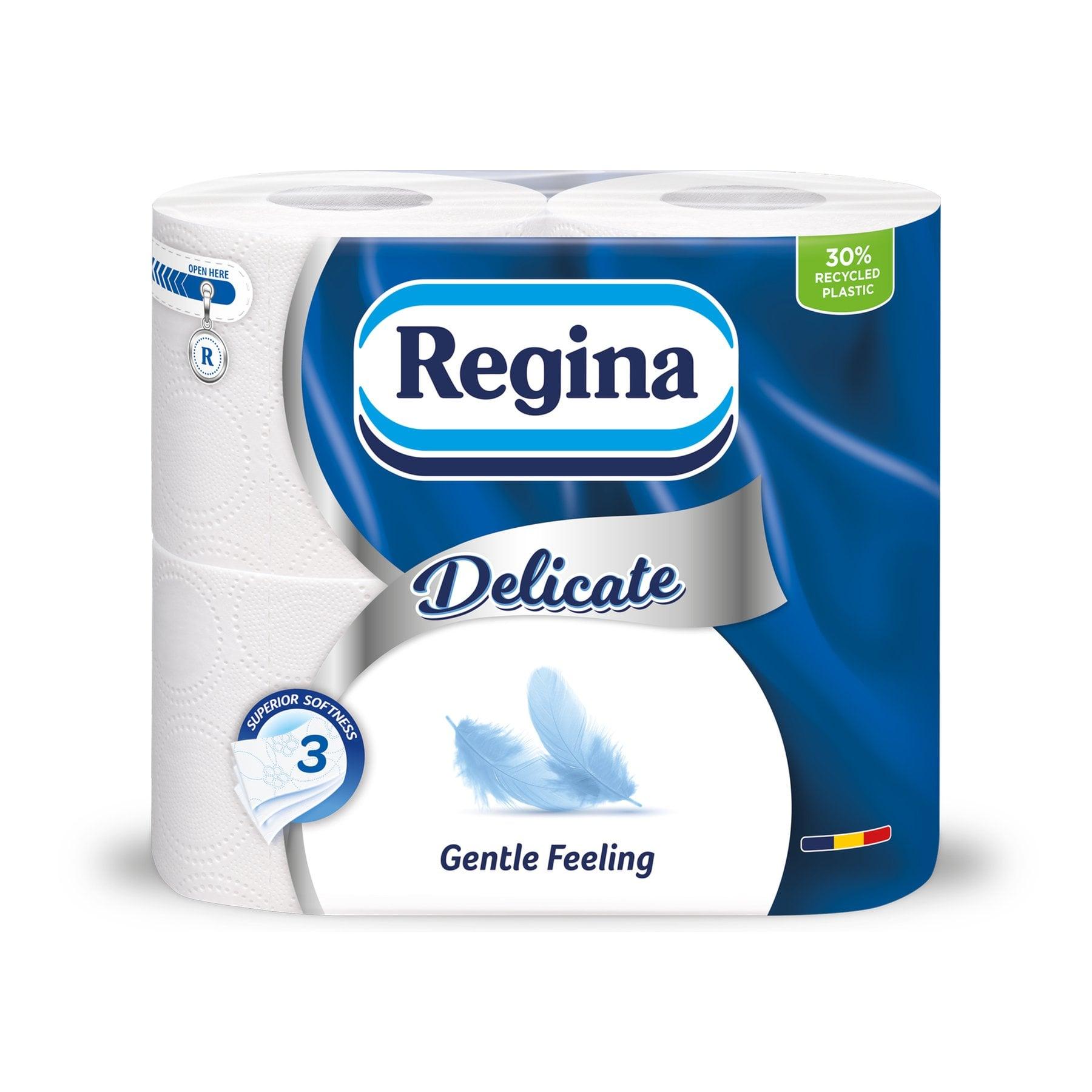 Тоалетна хартия Regina Gentle, целулоза, трипластова, 150 къса, 4 броя, 17.6 m | JAR Computers Тоалетна хартия Regina Gentle, целулоза, трипластова, 150 къса, 4 броя, 17.6 m