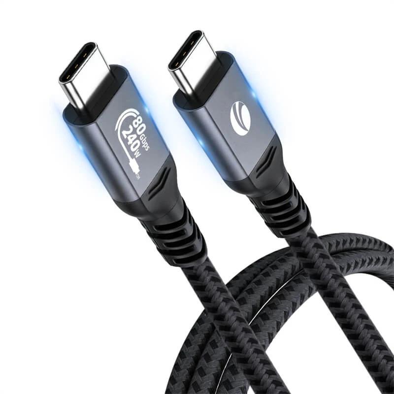 VCom кабел Cable Thunderbolt 5 / USB4 - USB-C 80Gbps PD240W 1m Black - CU584M-1m