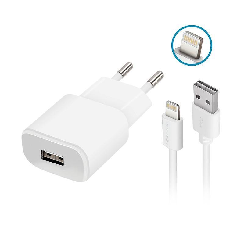 Зарядно Forever 220V TC-01 + Lightning кабел 2А бяло | JAR Computers Зарядно Forever 220V TC-01 + Lightning кабел 2А бяло