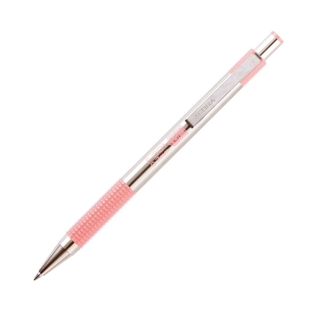 Zebra Химикалка F-301 Pastel, метална, 0.7 mm, розова