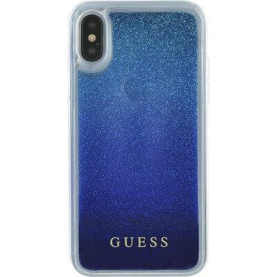 Дизайнерски кейс с висока защита за Apple iPhone XS, iPhone X - Guess Glitter Hard Case (тъмносин) | JAR Computers Дизайнерски кейс с висока защита за Apple iPhone XS, iPhone X - Guess Glitter Hard Case (тъмносин)