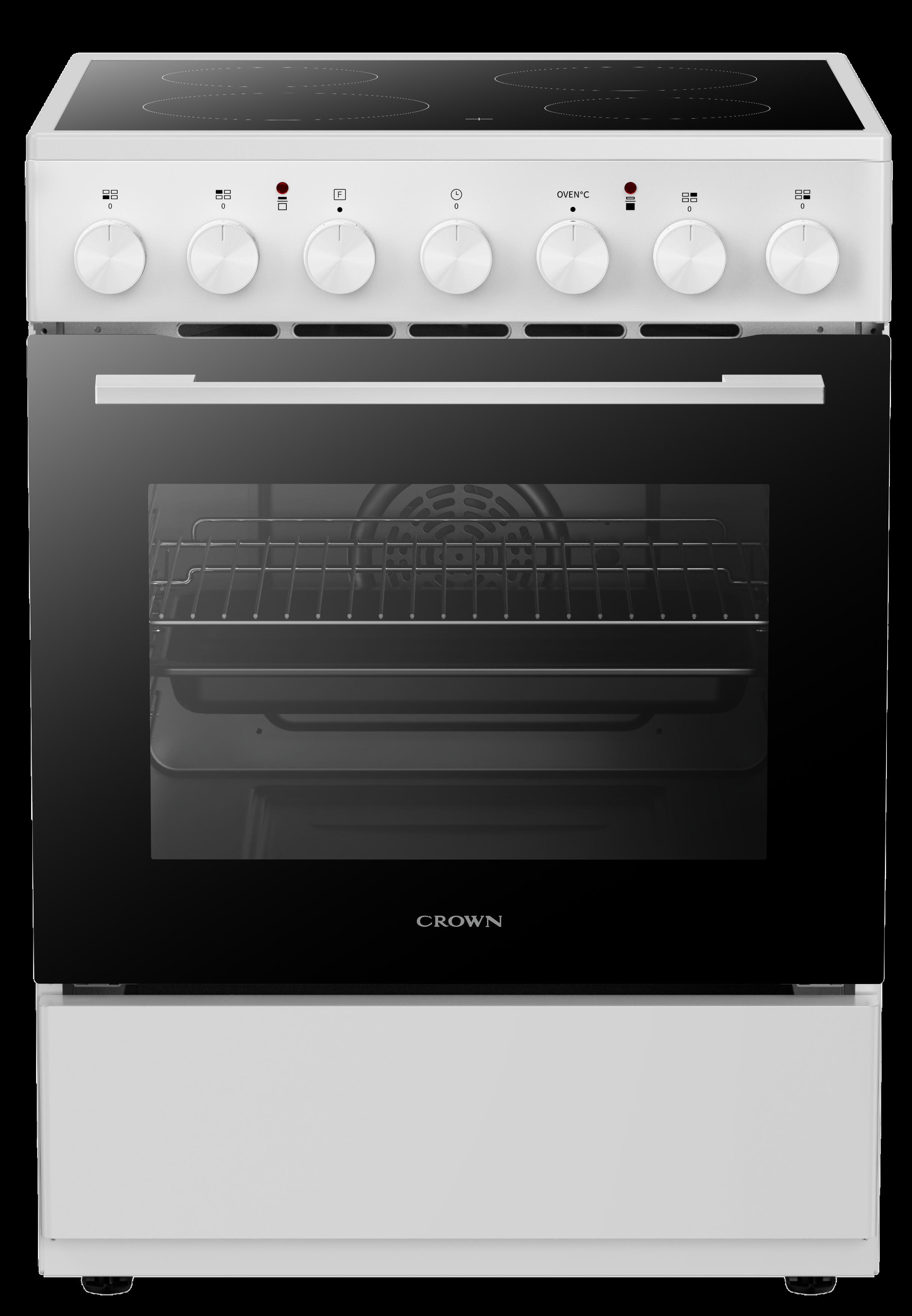 Готварска печка (ток) Crown CEC60M8W , Бял , Керамични