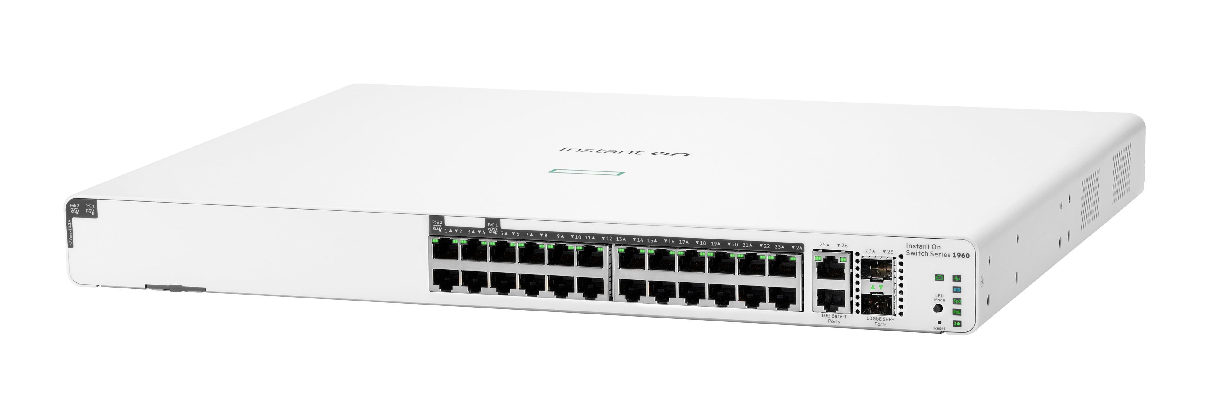 HPE Networking Instant On 1960 24G 20p Class4 4p Class6 PoE 2XGT 2SFP+ 370W Switch | JAR Computers HPE Networking Instant On 1960 24G 20p Class4 4p Class6 PoE 2XGT 2SFP+ 370W Switch