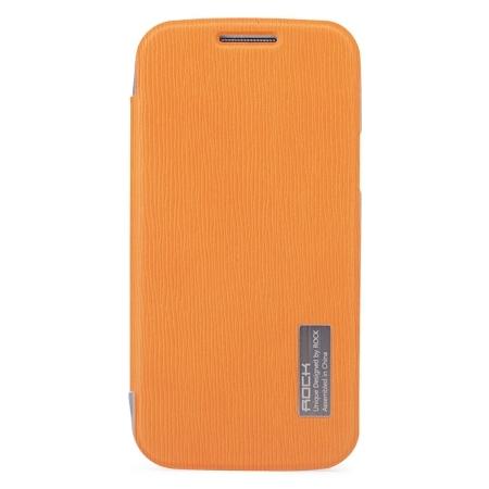 Кожен калъф, тип портфейл за Samsung Galaxy S4 mini i9190 - Rock Elegant Flip Case (оранжев) | JAR Computers Кожен калъф, тип портфейл за Samsung Galaxy S4 mini i9190 - Rock Elegant Flip Case (оранжев)