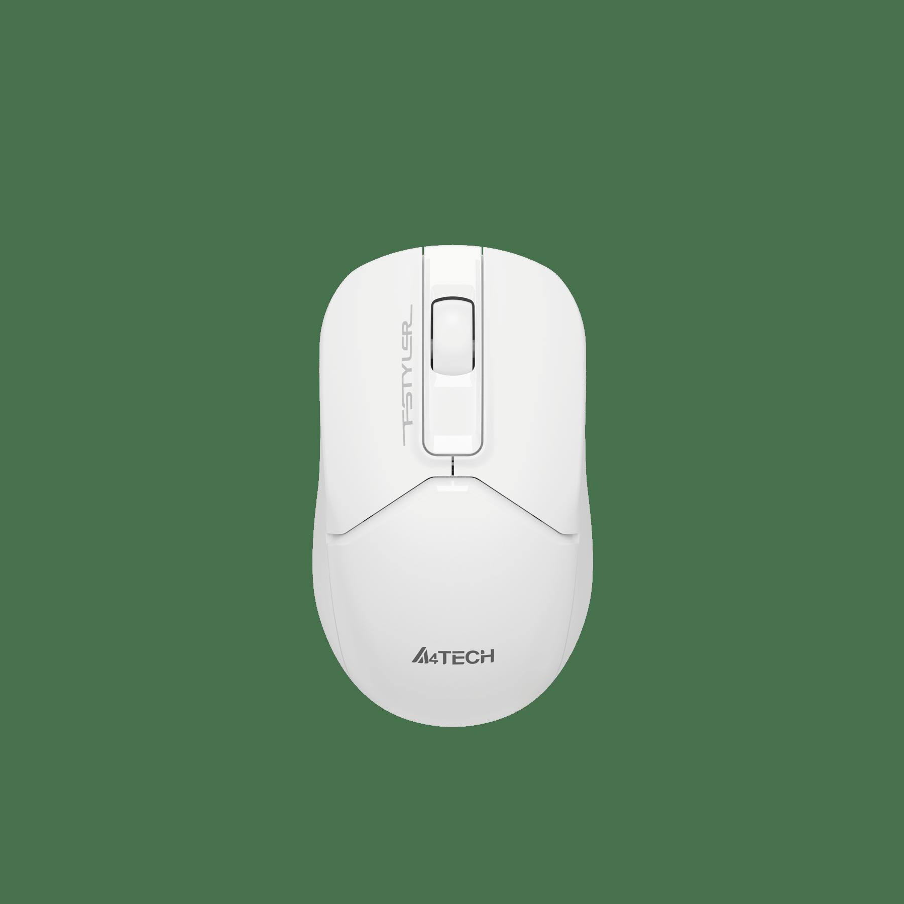 Мишка A4Tech Fstyler FG12S, безжична, безшумна, 3 бутона, AA, бяла