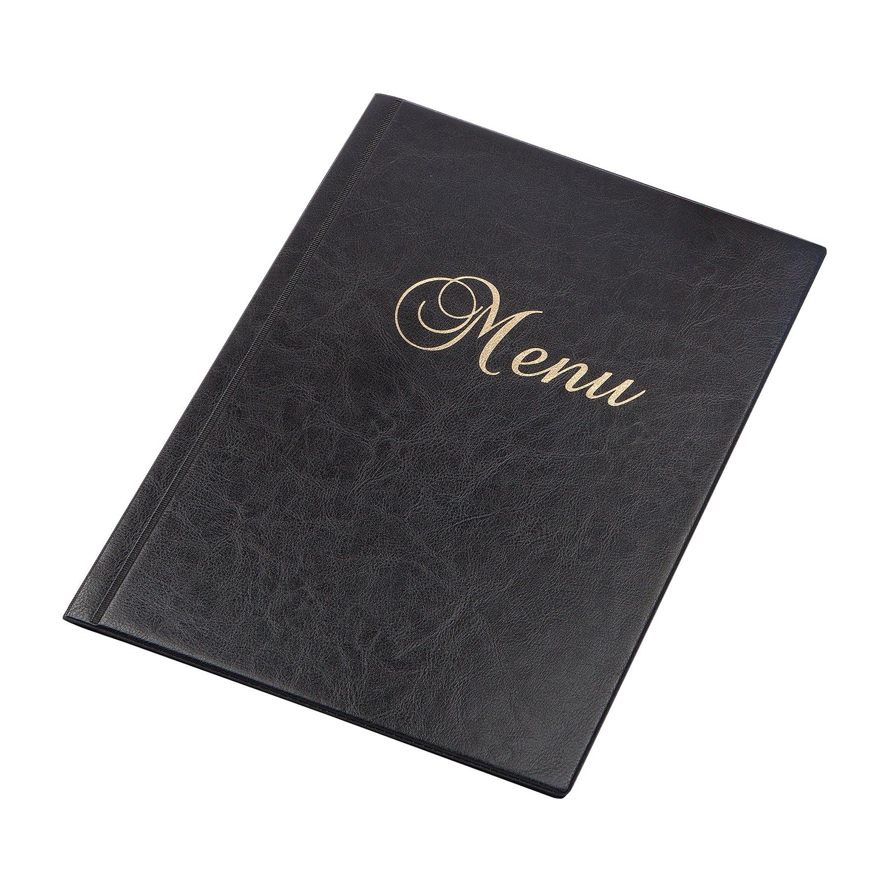 Папка за меню, A4, кожена, 6 джоба, черна | JAR Computers Папка за меню, A4, кожена, 6 джоба, черна