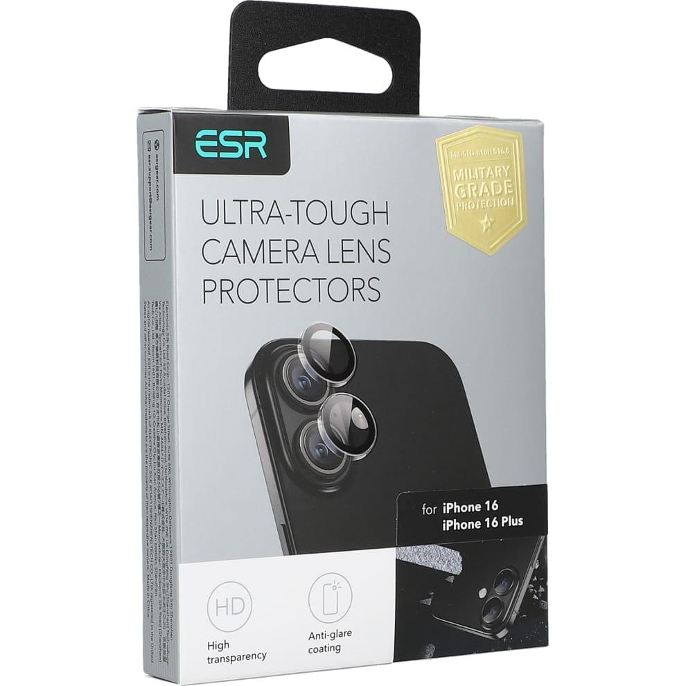 Предпазни стъклени лещи за камерата на iPhone 16, iPhone 16 Plus - ESR Armorite Camera Lens Glass Protector (черен) | JAR Computers Предпазни стъклени лещи за камерата на iPhone 16, iPhone 16 Plus - ESR Armorite Camera Lens Glass Protector (черен)