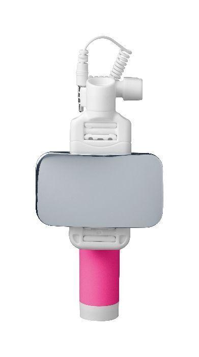 Селфи стик с 3.5mm жак Total View и огледало, розово | JAR Computers Селфи стик с 3.5mm жак Total View и огледало, розово