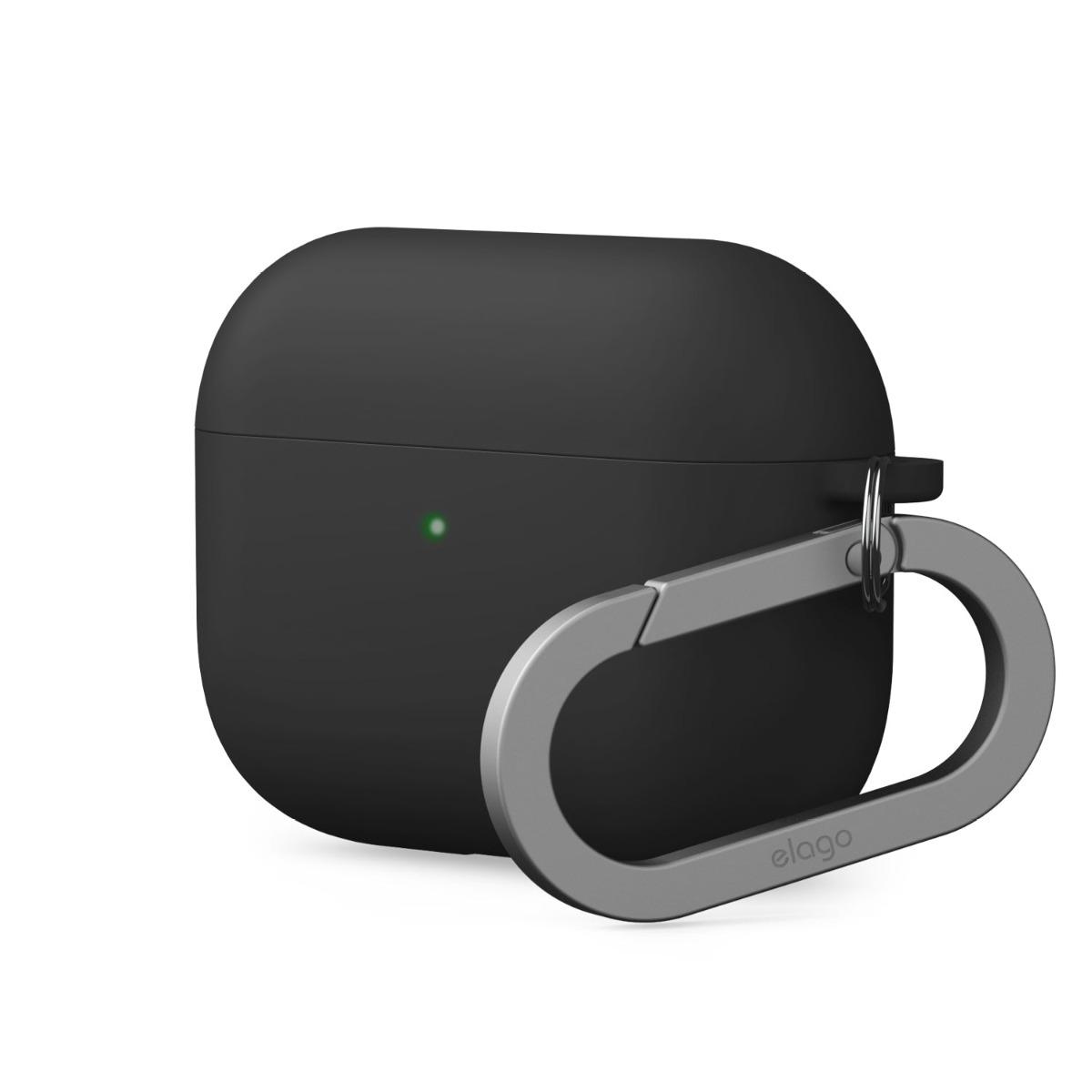 Твърд силиконов кейс с карабинер за Apple AirPods Pro 3 - Elago Liquid Hybrid Hang Case (черен) | JAR Computers Твърд силиконов кейс с карабинер за Apple AirPods Pro 3 - Elago Liquid Hybrid Hang Case (черен)