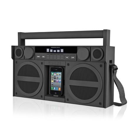 Уникален спийкър за iPhone и iPod (сив) - iHome iP4P Stereo Boombox | JAR Computers Уникален спийкър за iPhone и iPod (сив) - iHome iP4P Stereo Boombox