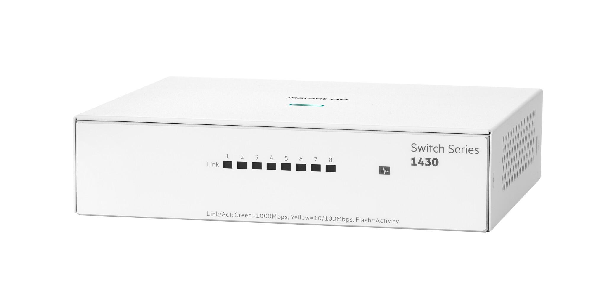 HPE Aruba Networking Networking Instant On Switch 8p Gigabit 1430 Неуправляем L2 Gigabit Ethernet (10/100/1000) Бяла | JAR Computers HPE Aruba Networking Networking Instant On Switch 8p Gigabit 1430 Неуправляем L2 Gigabit Ethernet (10/100/1000) Бяла