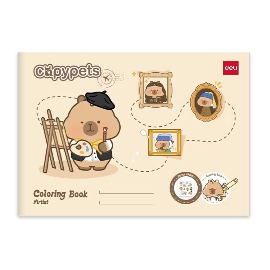 Книжка за оцветяване Deli Capypets EN612 + стикери, 210х297мм, 120 г/кв.м, 12 л. | JAR Computers Книжка за оцветяване Deli Capypets EN612 + стикери, 210х297мм, 120 г/кв.м, 12 л.