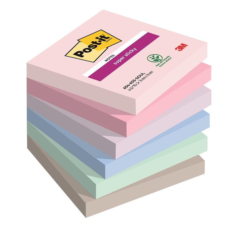 Самозалепващи листчета Post-it Super Sticky Soulful, 76х76 мм, 6х90 л., микс, PEFC хартия | JAR Computers Самозалепващи листчета Post-it Super Sticky Soulful, 76х76 мм, 6х90 л., микс, PEFC хартия
