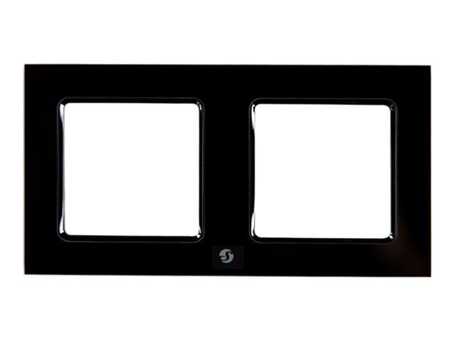 SHELLY Wall Frame 2 Black 2-Gang Wall Switch Frame