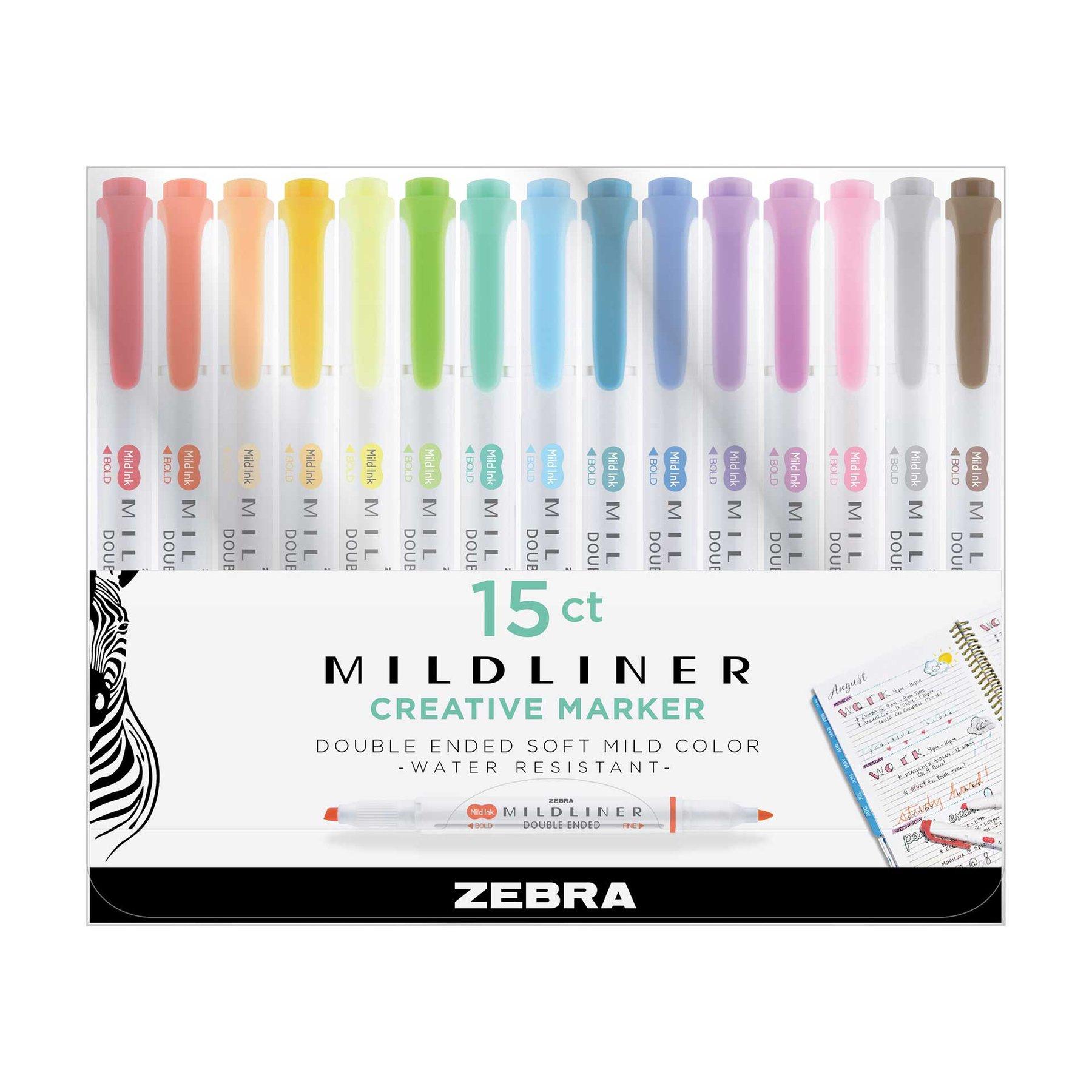 Zebra Текст маркер Mildliner 15PK, двоен, 15 цвята | JAR Computers Zebra Текст маркер Mildliner 15PK, двоен, 15 цвята