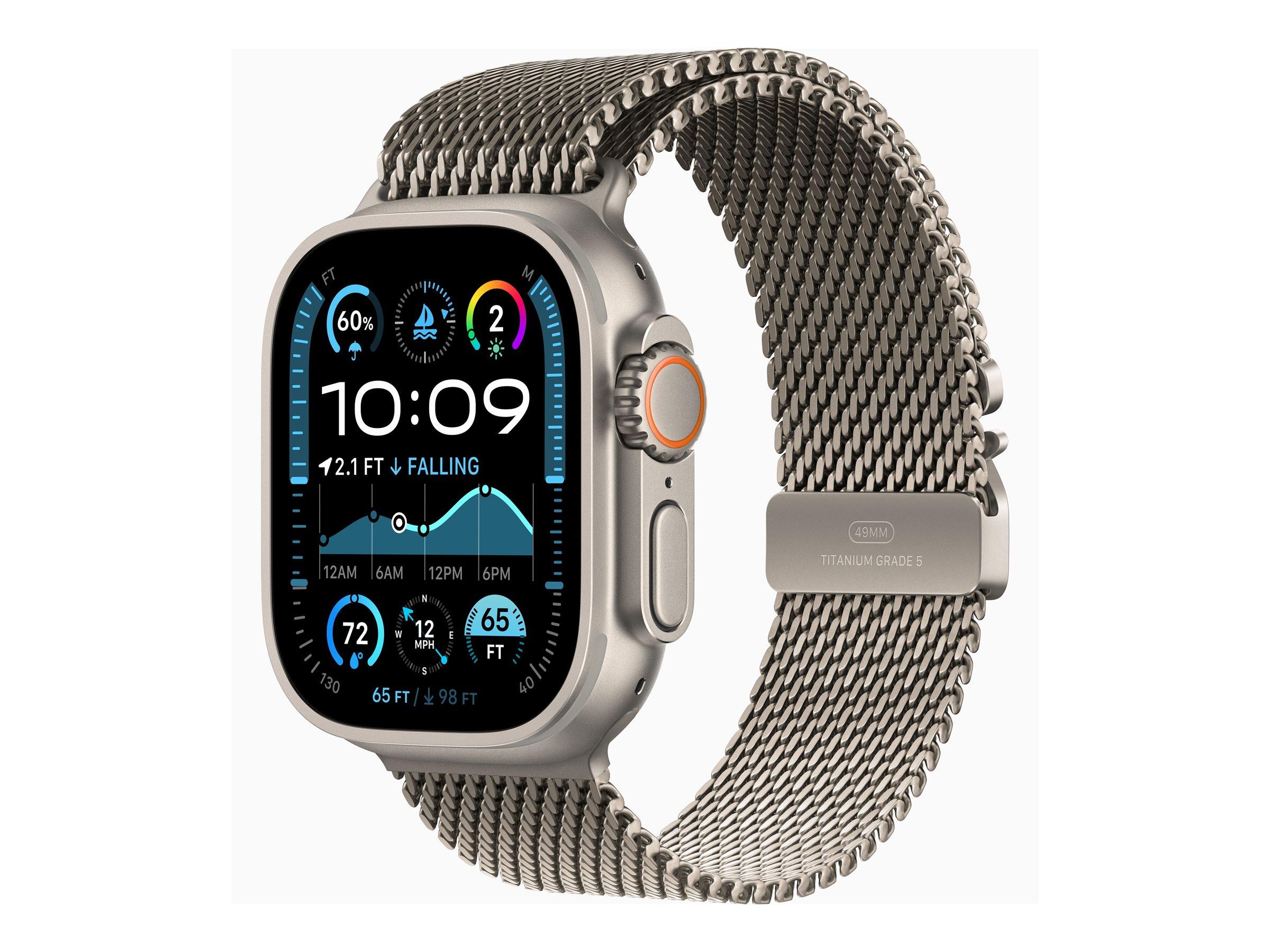 APPLE Watch Ultra 2 GPS + Cellular 49mm Natural Titanium Case with Natural Titanium Milanese Loop - M | JAR Computers APPLE Watch Ultra 2 GPS + Cellular 49mm Natural Titanium Case with Natural Titanium Milanese Loop - M