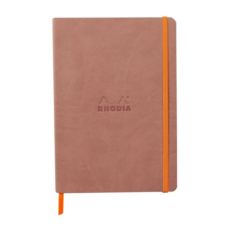 Бележник RHODIA Rhodiarama, A5, 80 л., редове, хартия шамоа 90 г, меки PU корици, розовокафяв | JAR Computers Бележник RHODIA Rhodiarama, A5, 80 л., редове, хартия шамоа 90 г, меки PU корици, розовокафяв
