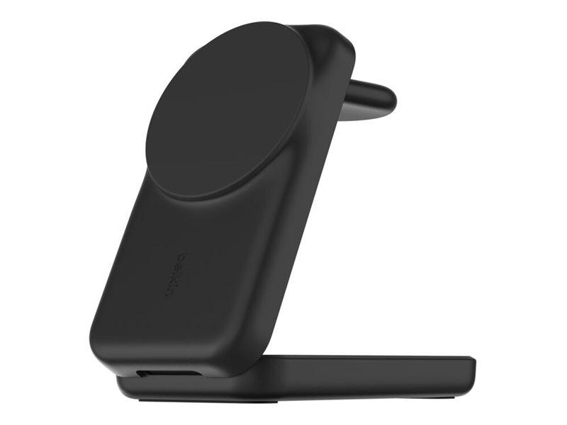 Belkin UltraCharge 25W Qi2 magn. 3-in-1 Lad.klappb.sw. WIZ036kqBK | JAR Computers Belkin UltraCharge 25W Qi2 magn. 3-in-1 Lad.klappb.sw. WIZ036kqBK