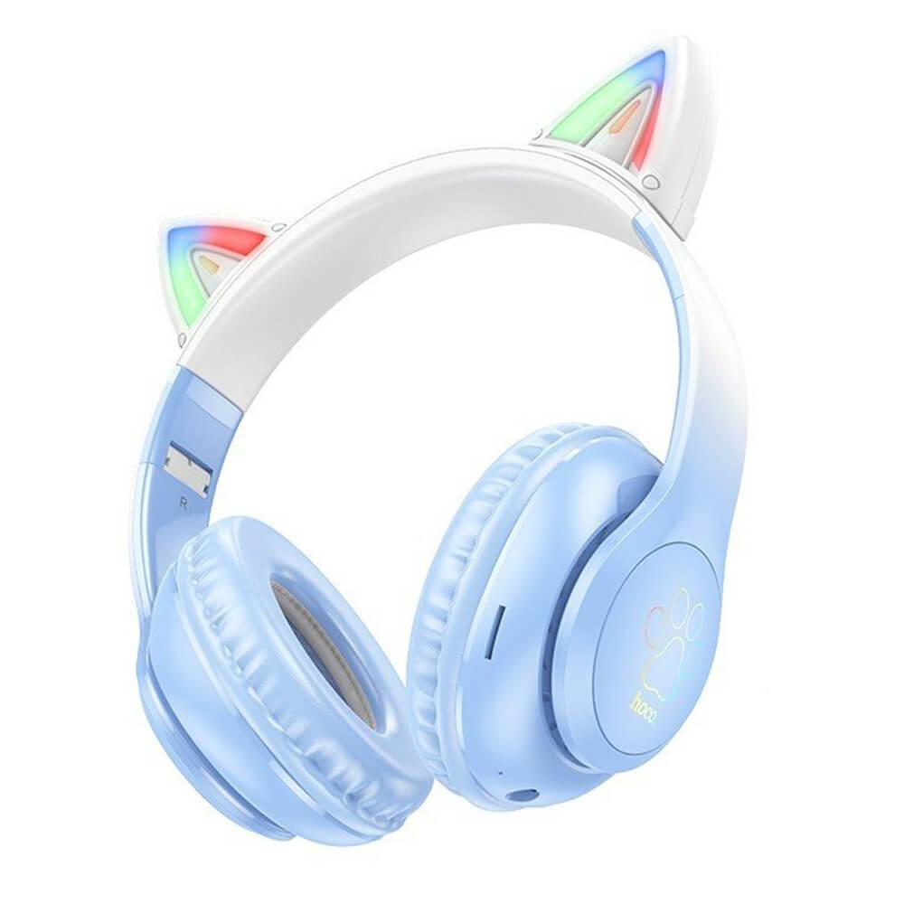 Безжични блутут слушалки, подходящи за деца - Hoco Cat Ear Kids Wireless Over-Ear Headphones (син) | JAR Computers Безжични блутут слушалки, подходящи за деца - Hoco Cat Ear Kids Wireless Over-Ear Headphones (син)