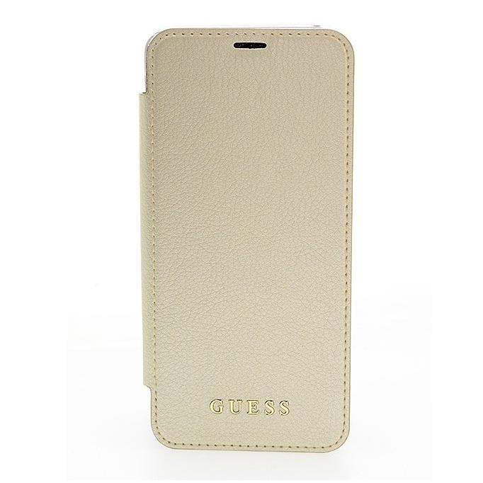 Дизайнерски кожен калъф, тип портфейл за Samsung Galaxy S9 Plus - Guess Iridescent Book Case (златист) | JAR Computers Дизайнерски кожен калъф, тип портфейл за Samsung Galaxy S9 Plus - Guess Iridescent Book Case (златист)