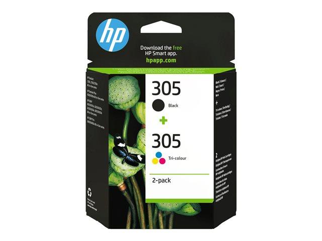 HP 305 2-Pack Tri-color/Black Original Ink Cartridge