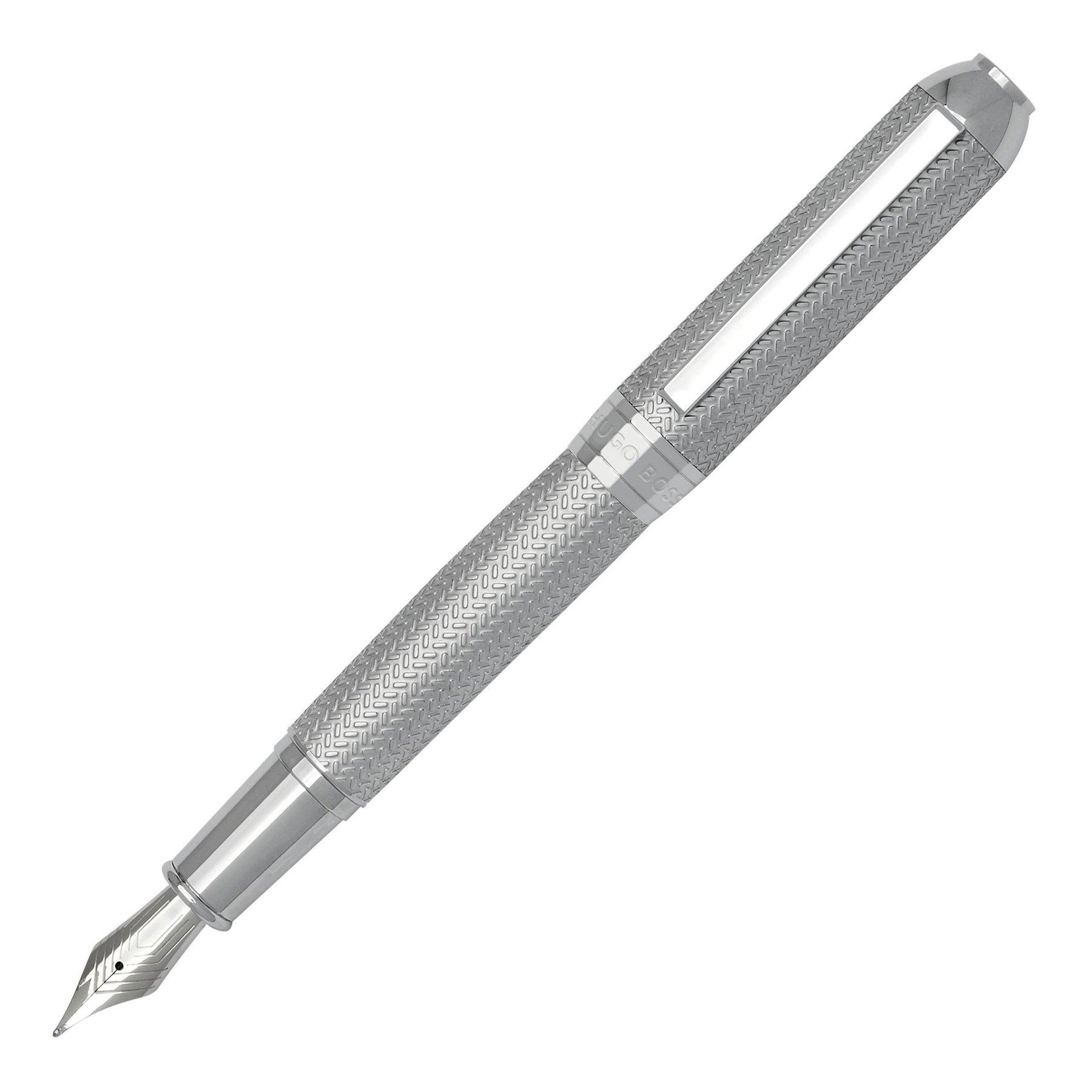 Hugo Boss Писалка Elemental, в кутия, сребриста