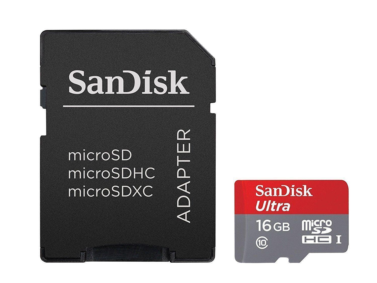 Карта памет SanDisk Ultra microSD Adapter 80MB 16GB | JAR Computers Карта памет SanDisk Ultra microSD Adapter 80MB 16GB