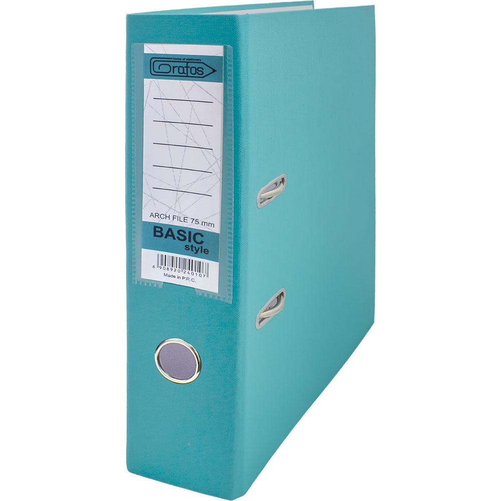 Класьор GRAFOS BASIC PP A4 8см тюркоаз | JAR Computers Класьор GRAFOS BASIC PP A4 8см тюркоаз