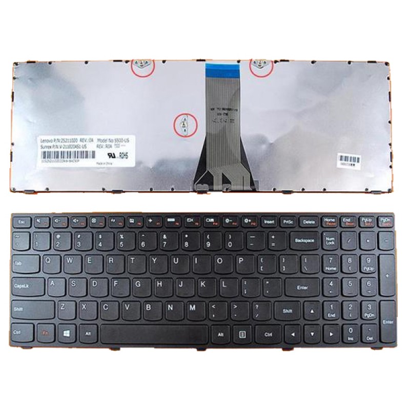 Клавиатура за лаптоп Lenovo IdeaPad B50-30 G50-30 G50-70 Черна с черна рамка / Black Frame Black с Кирилица | JAR Computers Клавиатура за лаптоп Lenovo IdeaPad B50-30 G50-30 G50-70 Черна с черна рамка / Black Frame Black с Кирилица