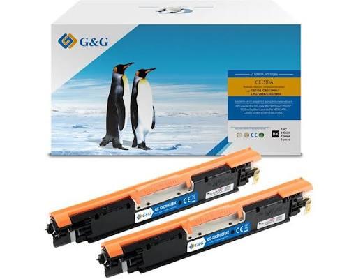 КОМПЛЕКТ КАСЕТИ ЗА HP COLOR LJ CP1025/1025NW/HP126A Print Cartridge/CANON CRG-729BK - Black twin pack - CE310A - PN NT-CH310BK2P - G&G | JAR Computers КОМПЛЕКТ КАСЕТИ ЗА HP COLOR LJ CP1025/1025NW/HP126A Print Cartridge/CANON CRG-729BK - Black twin pack - CE310A - PN NT-CH310BK2P - G&G