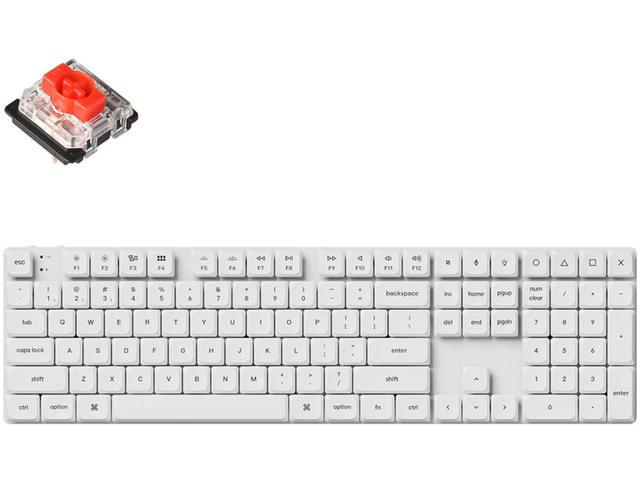 Keychron K5 Pro White QMK/VIA Full-Size Hot-Swappable Low-Profile Gateron Red Switches