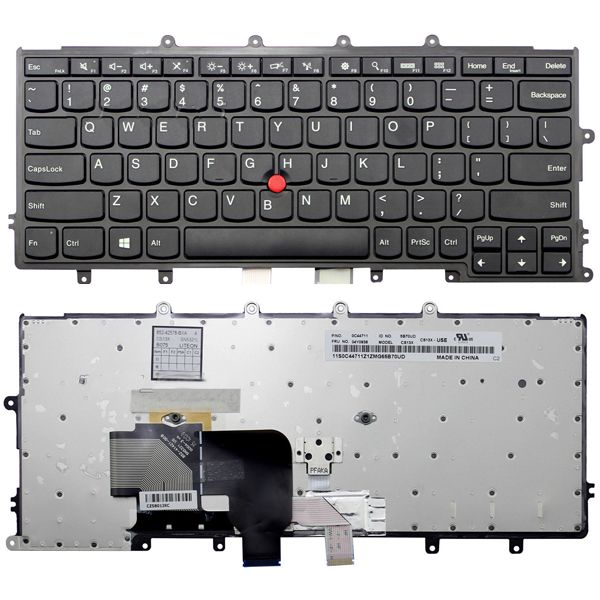 Клавиатура за лаптоп Lenovo X240 X250 X260 X270 Черна с Черна Рамка / Black Frame Black With Pointing Stick