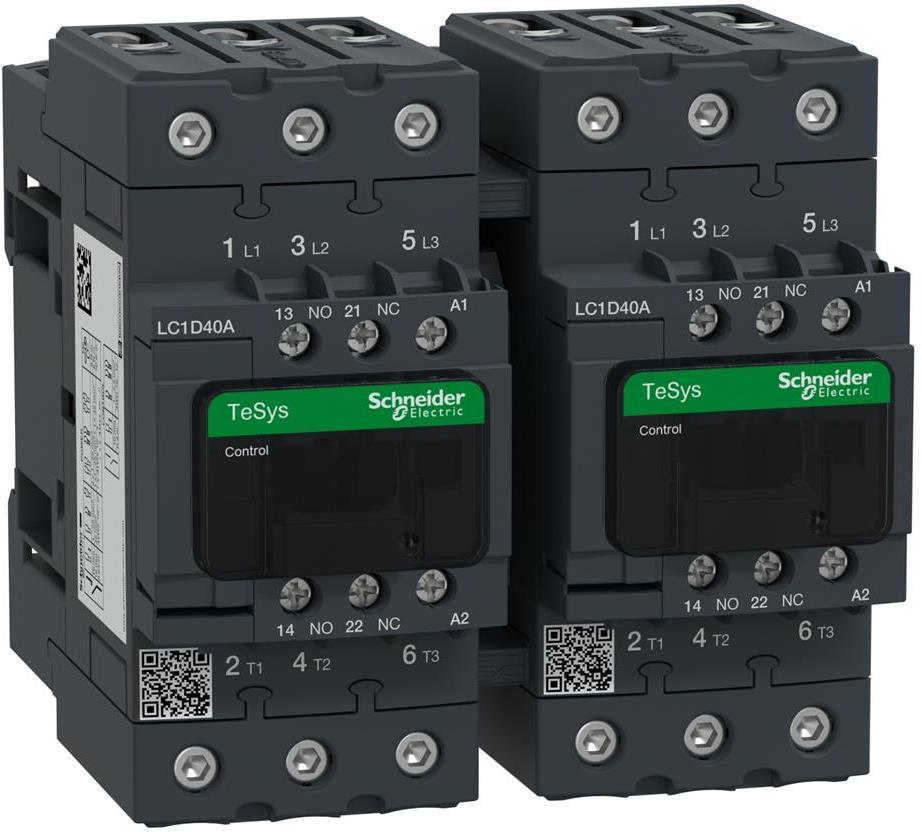 Контактор реверсивен TeSys D 3P 18.5kW (40A AC-3) 1NO+1NC 230V 50/60Hz SE | JAR Computers Контактор реверсивен TeSys D 3P 18.5kW (40A AC-3) 1NO+1NC 230V 50/60Hz SE