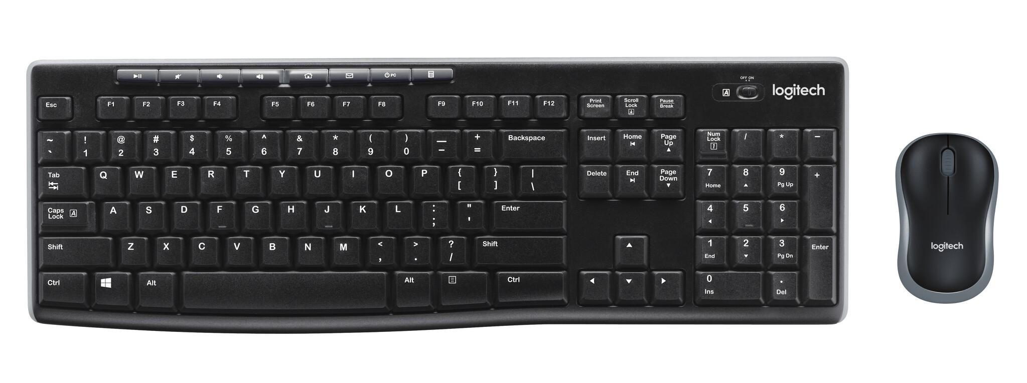 Logitech MK270 клавиатура Включена мишка За домашно ползване РЧ безжичен QWERTZ Немски Черен