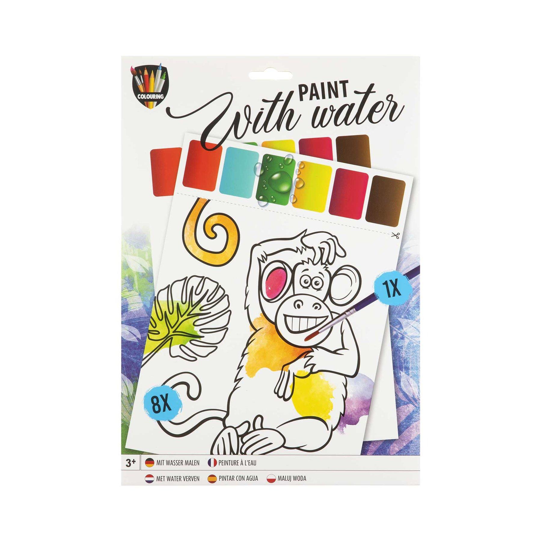 Moxy Комплект за рисуване с вода Маймуна, А4, 8 листа | JAR Computers Moxy Комплект за рисуване с вода Маймуна, А4, 8 листа