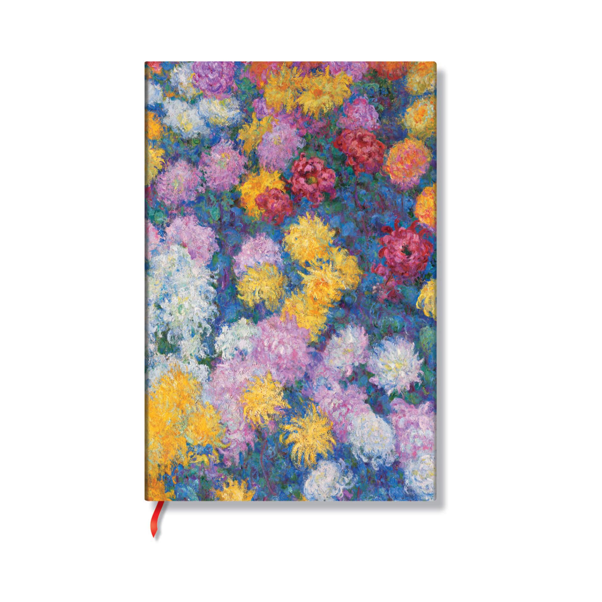 Paperblanks Тефтер Monet Chrysanthemums, Mini, широки редове, твърда корица, 88 листа