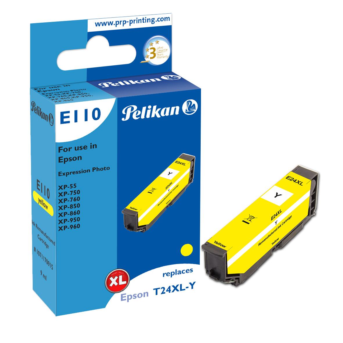 Pelikan E110 глава и патрон за мастиленоструен принтер 1 броя Съвместим Висок (XL) добив Жълт | JAR Computers Pelikan E110 глава и патрон за мастиленоструен принтер 1 броя Съвместим Висок (XL) добив Жълт