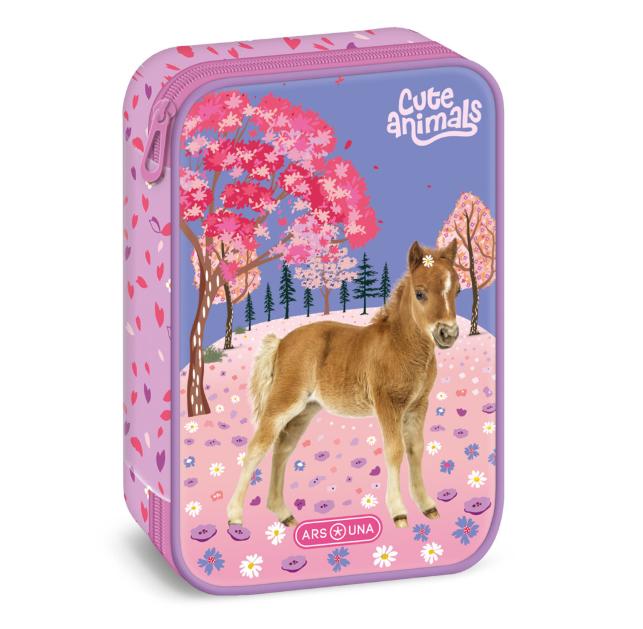 Ученически несесер с един цип на две нива Horse (5526)
