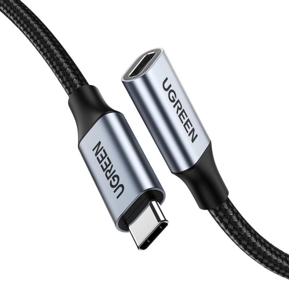 Ugreen Cable Nickel Plating US372 USB Type C 3.1 Gen2 Male to Female 1m Black (30205B) (UGR30205B)