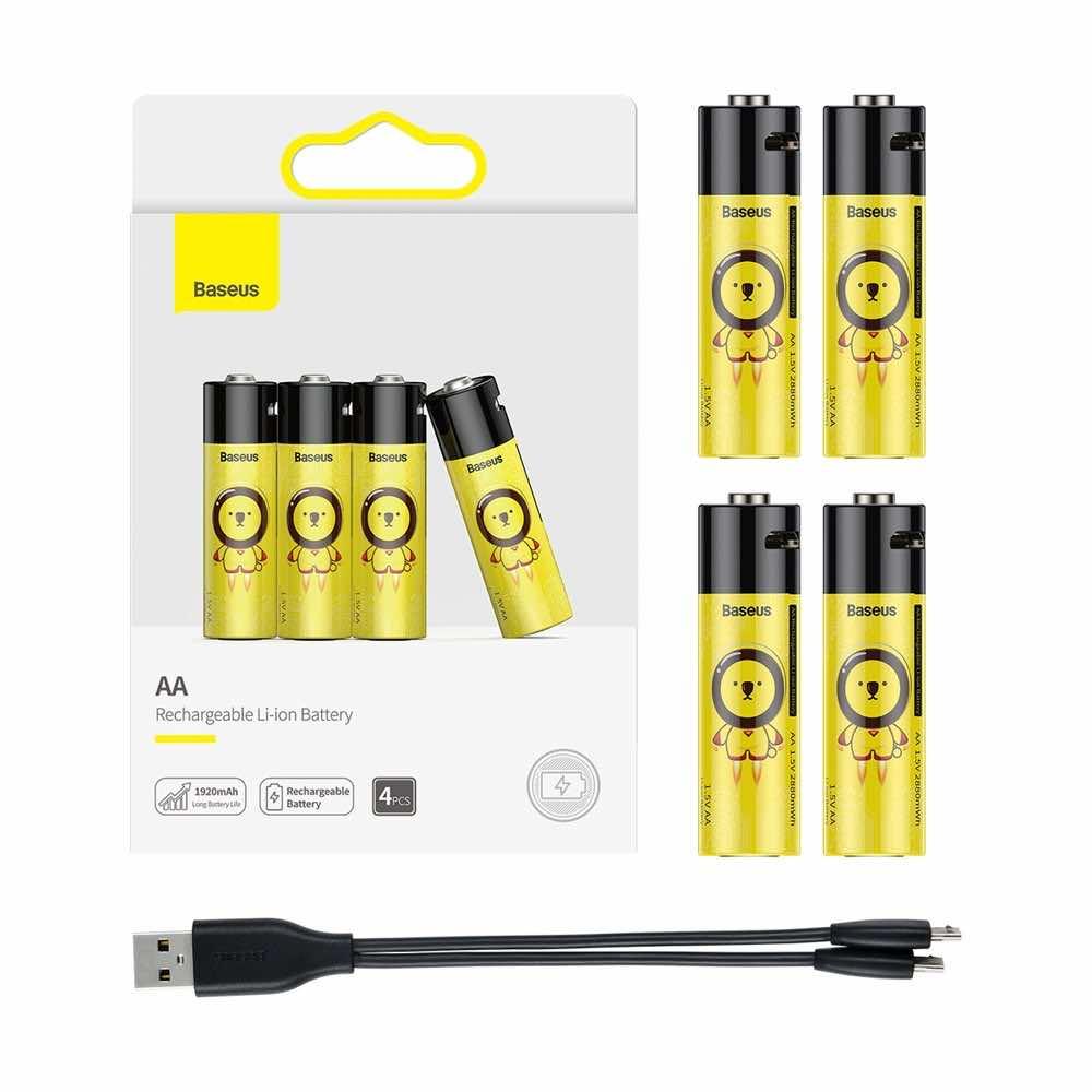 4 броя презареждаеми батерии AA 1920mAh - Baseus 4xAA 1920mAh Batteries (PCWH000311) | JAR Computers 4 броя презареждаеми батерии AA 1920mAh - Baseus 4xAA 1920mAh Batteries (PCWH000311)