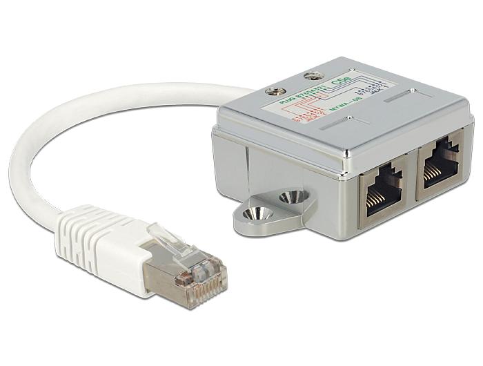 Адаптер DeLock Port Doubler, 1 x RJ45 plug - 2 x RJ45 jack (2 x Ethernet) | JAR Computers Адаптер DeLock Port Doubler, 1 x RJ45 plug - 2 x RJ45 jack (2 x Ethernet)
