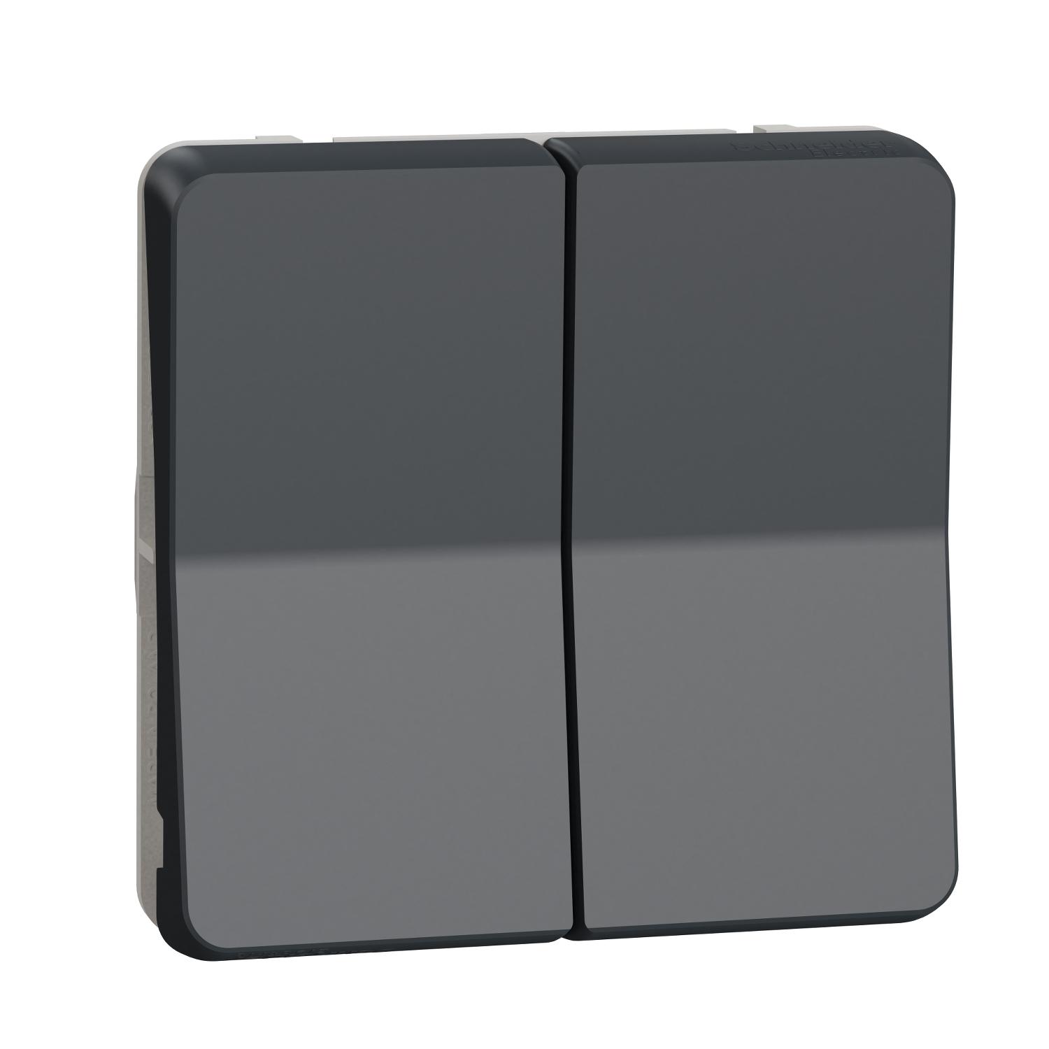 Бутон за щори 10A механизъм 10A IP55 Антрацит - SCHNEIDER ELECTRIC Mureva Styl MUR35042 | JAR Computers Бутон за щори 10A механизъм 10A IP55 Антрацит - SCHNEIDER ELECTRIC Mureva Styl MUR35042