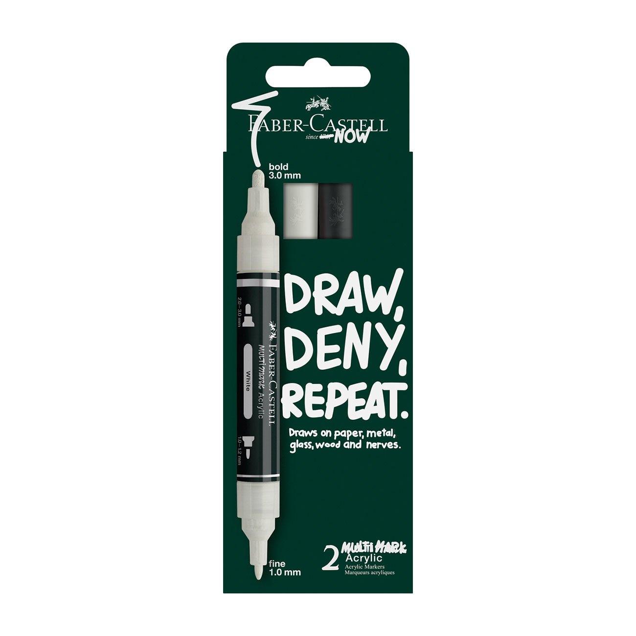 Faber-Castell Акрилен маркер Multimark, бял и черен