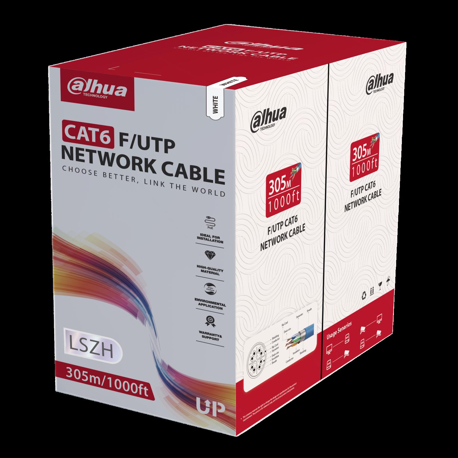 FTP кабел Dahua CAT6 PFM923I-6FN-CD 305м - бял | JAR Computers FTP кабел Dahua CAT6 PFM923I-6FN-CD 305м - бял